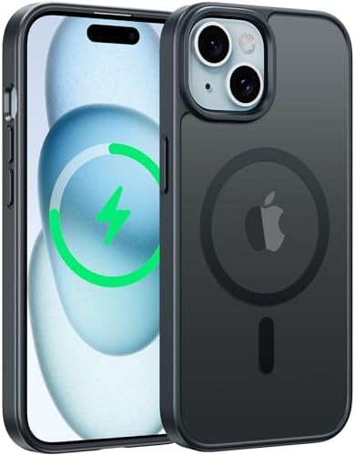 FNTCASE for iPhone 15/14/13 Case, Fit for Magsafe, Translucent Matte Back by FNTCASE
