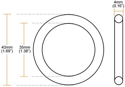 uxcell 5pcs 43x35x4mm Nitrile Rubber O-Rings Metric Sealing Gasket - Image 3