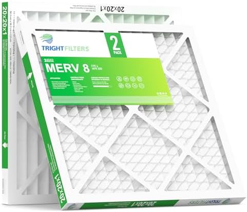 TRIGHTFILTERS 20x20x1 Air Filter 2 Pack, MERV 8 Filter Replacement by TRIGHTFILTERS