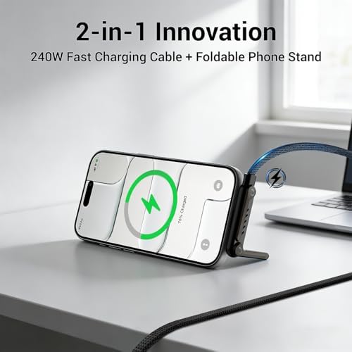 Invisible Holder Charger Cable, 240W PD Fast Charging, 4.9FT - Image 3