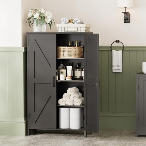 Homleke 43.3" H Farmhouse Bathroom Storage Cabinet with Adjustable Shelves - Image 2