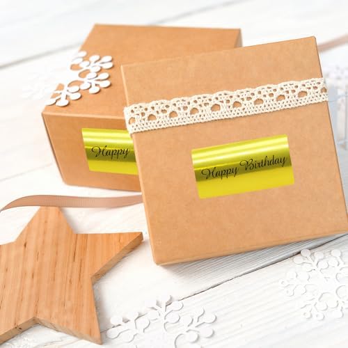 1.25" x 2.25" Gold Thermal Label Stickers,Waterproof Thermal Printer Sticker Labels for Gift Wrapping, Self-Adhesive Name Price Tag DIY Custom Logo Design (500 pcs,Gold) - Image 4