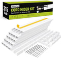 315” Cord Hider Kit, White Cable Raceway for Wall Mounted TV Wires, Paintable Wire Cover with Adhesive Tape, Screws and Connectors by DEPASTAR