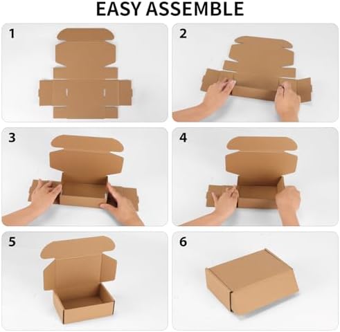 RLAVBL 6x4x2 Small Shipping Boxes Set of 50, Brown Corrugated Cardboard Box for Packing, Mailing, Business - Image 5