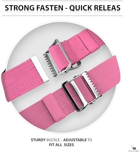 EMS XTRM Gait Belts - Essential Transfer Belts for Seniors and Physical Therapy, Durable and Comfortable, Nurses, Home Health Aides, Physical Therapists (Metal Buckle - Pink) - Image 4
