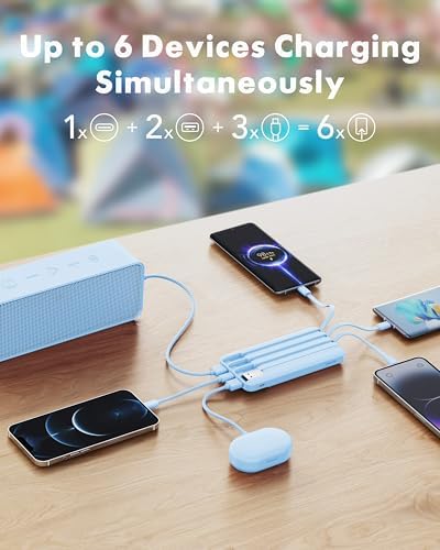 charmast Power Bank Portable Charger with Reinforced Built-in 4 Cables - Image 3