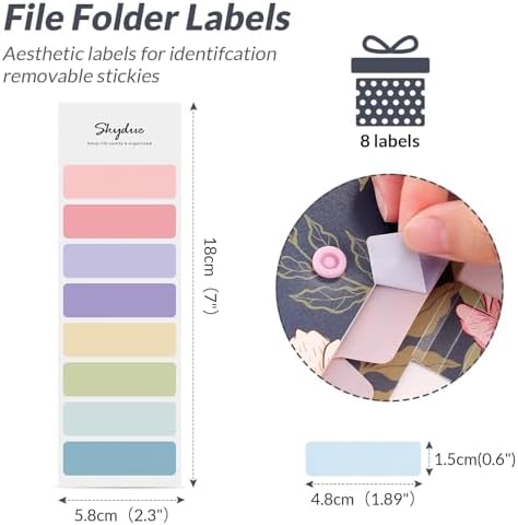 SKYDUE Accordion File Organizer, Floral Expanding File Folders with 5 Pockets, Cute Document Organizer for Paper Bills Receipt Storage, School Office & Hospital Supplies Letter/A4 Size Navy Blue - Image 5