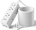 SUPERDANNY 20Ft Extension Cord with Multiple Outlets, Flat Plug Power Strip by SUPERDANNY