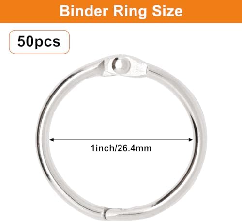 Small Binder Rings 1 inch, Book Rings 50pc, Flash Card Rings, Rings for Index Cards, Loose Leaf Binder Rings, Paper Rings Metal, Ring Clips, Book Binder Rings - Image 2