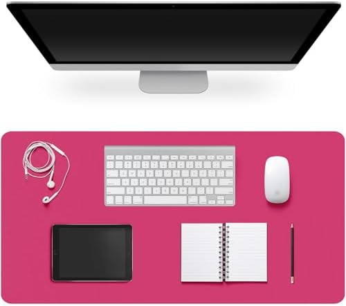 Leather Desk Pad Protector,Non-Slip Desk Pad(Rosepink, 31.5" x 15.7") by CADONO