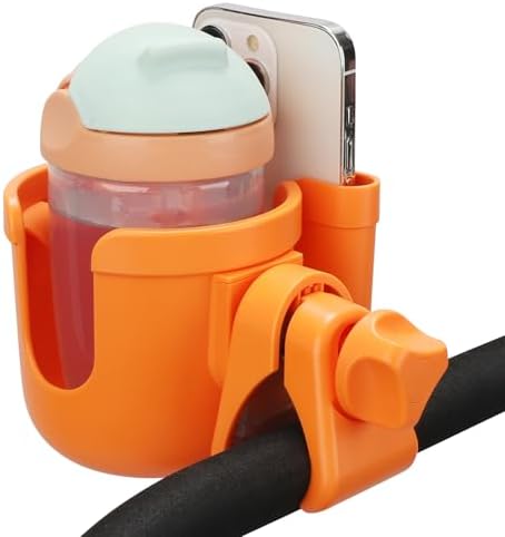 Accmor Stroller Cup Holder with Phone Holder, Bike Cup Holder, Walker Scooter Wheelchair Cup Holder Attachment, Universal Cup Holder for Uppababy Graco Strollers - Image 3