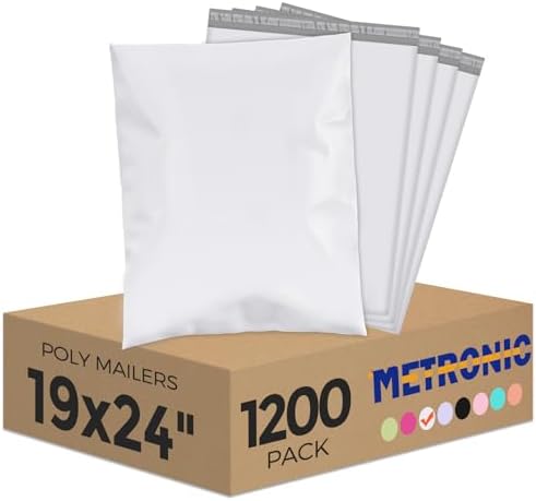 Metronic Poly Mailers 19x24 1200PC Shipping Bags for Clothes Small Business by METRONIC