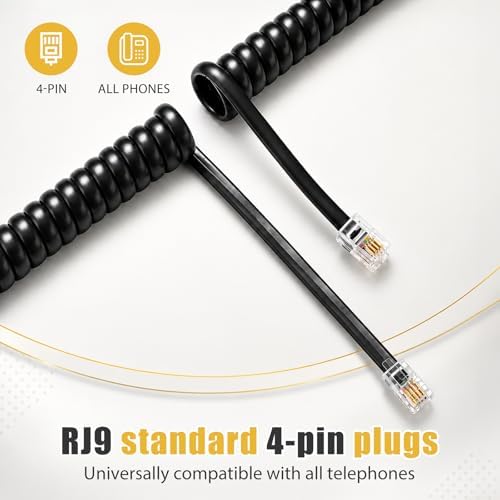Comtrue Phone Cords for Landline, 2-Pack, Telephone Handset Cords - Image 2