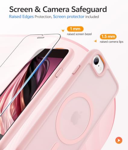 FNTCASE for iPhone SE Case 2022(3rd)/2020(2nd), iPhone 8/7 Case, Light Pink - Image 4