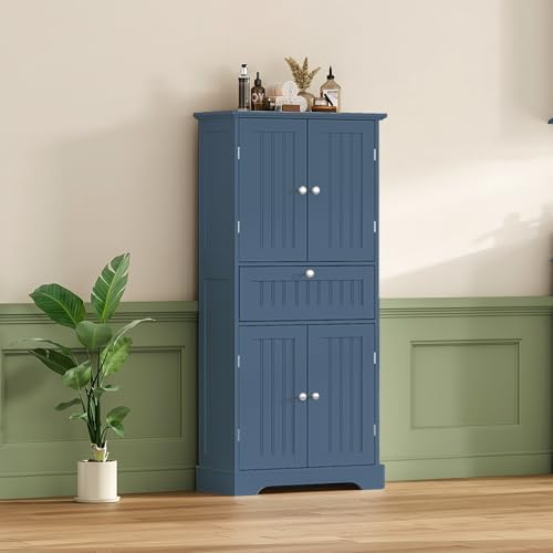 ChooChoo 51" H Bathroom Floor Cabinet with Drawer and Adjustable Shelves - Image 2