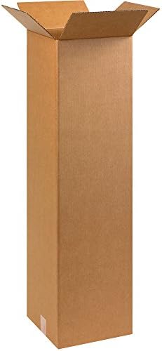 BOX USA 10 x 10 x 38 Corrugated Cardboard Boxes, Tall 10"L x 10"W x 38"H, Pack of 25 | Shipping, Packaging, Moving, Storage Box for Home or Business, Strong Wholesale Bulk Boxes by BOXUSA