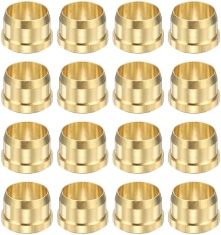 PATIKIL 10 mm OD Tube Compression Sleeves Ferrules, 16 Pack Brass Ferrule Compression Fittings for Water Oil Air Pipes by PATIKIL