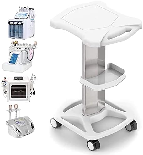 Salon Trolley Cart, 3-Tier Rolling Utility Stand, 15kg Capacity (White) by LYNICESOP