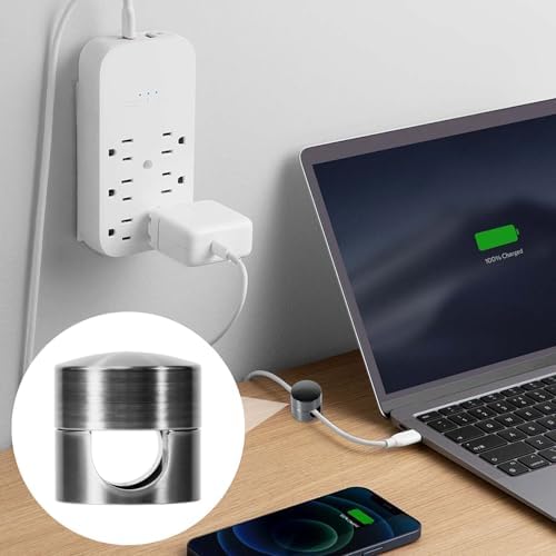 SmallCat 6 Sets Charger Holders for Cords, Black Adjustable Cable Anchor Holders, Adhesive Metal Cord Clips, Cable Management Wire Organizers for Desk, Office, Nightstand - Image 7