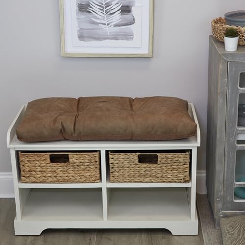 Klear Vu The Gripper Non-Slip Tufted Bench Cushion for Indoor Furniture, Assembled in USA, Entryway Storage, Bay Window, Corner Nook or Piano Seat, 30 Inches, Solid Faux Leather - Image 2