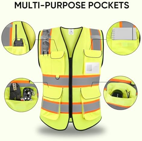 TICONN High Visibility Reflective Safety Vest for Men & Women, ANSI Class 2 - Image 4