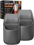 Leather Car Door Cup Holder Clip on Extra Large Drink Organizer 2 Pack by Unknown