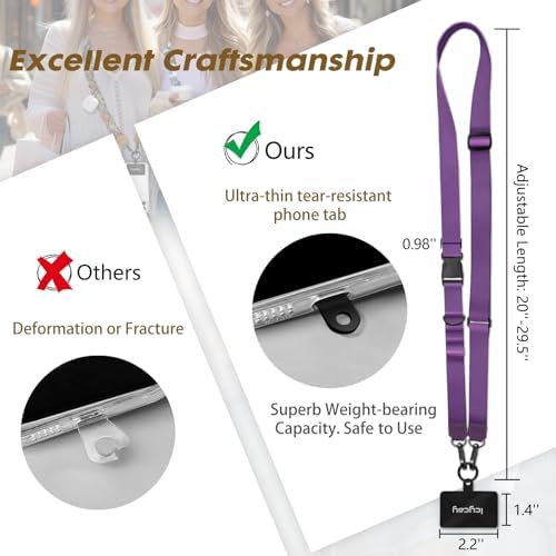 Icycay Phone Lanyard Crossbody Strap Neck Adjustable Teacher Women Purp - Image 5