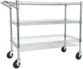 Heavy Duty 3-Tier Utility Cart with Wheels & Handle Bar, x18 Rolling Storage Cart, 600 lbs Capacity, Chrome Shelves for Kitchen, Restaurant, Plant Display, Garage, Office by HDSZLJL