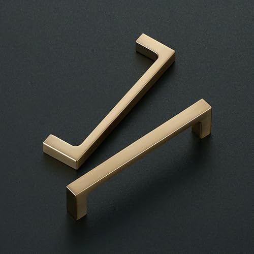 Ravinte Champagne Bronze Kitchen Square Cabinet Handles 4 Inch 30 Pack - Image 2
