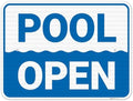 Pool Open Sign, by SigoSigns
