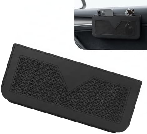 PU Leather Car Seat Gap Storage Pocket, Multifunctional Elastic Mesh Side Organizer, Self-Adhesive Anti-Scratch Car Side Storage Pouch Holds Phone Cards Receipts (Black) by Unknown