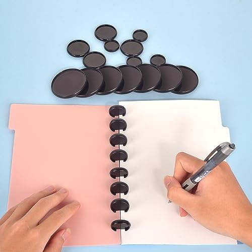 36 Pieces (2",1-3/8",1") Black Discbound Discs Plastic Binder Rings Expansion Discs Notebooks Planner Discs Binder Accessories Disc Binder System Book Binding Discs for Planner Scrapbooking (Black) - Image 6