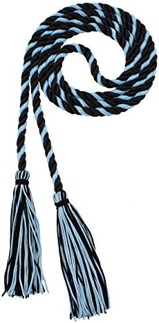 Tassel Depot Graduation Honor Cord - Black/Light Blue - Every School Color Available - Made In Usa by TasselDepot