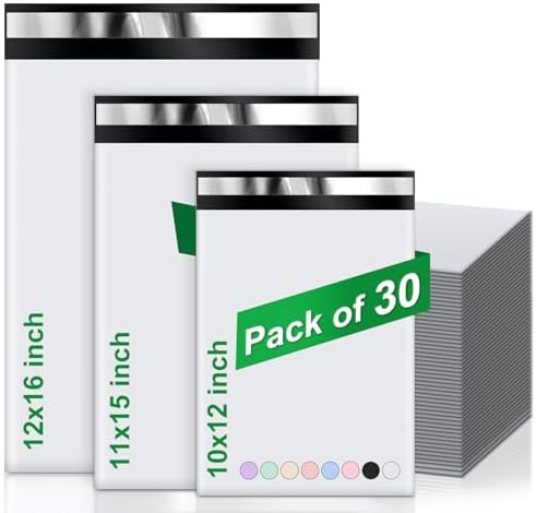 Oududianzi Poly Mailers Variety Size Pack, 30PCS Shipping Bags, Packaging Bags, Self-Seal Polymailers, Mailers Poly Bags, Assorted Shipping Envelopes for Small Business (10x12, 11x15, 12.5x16) by Oududianzi