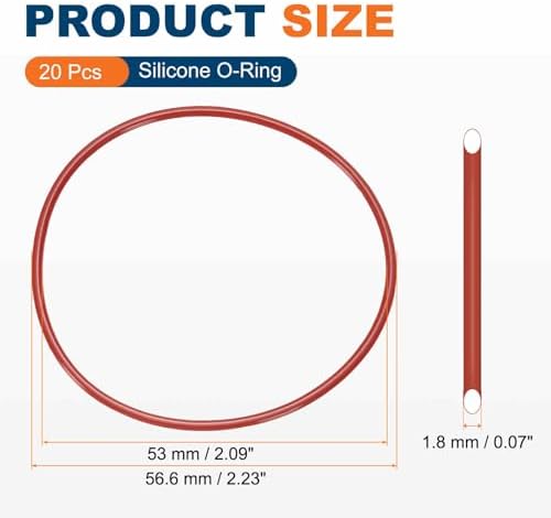 20pcs Silicone O-Ring 56.6x53x1.8mm Metric Sealing Gasket - Image 2