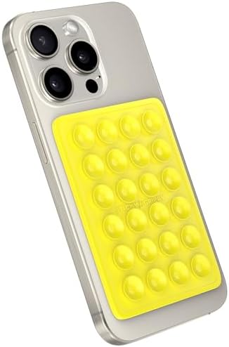 StickyGrippy Suction Phone Case Mount, Sillicon Adhesive Phone Accessory for iPhone and Android, Hands-Free Strong Grip Mirror Shower Phone Holder, Tiktok Videos and Selfies (Yellow) by StickyGrippy