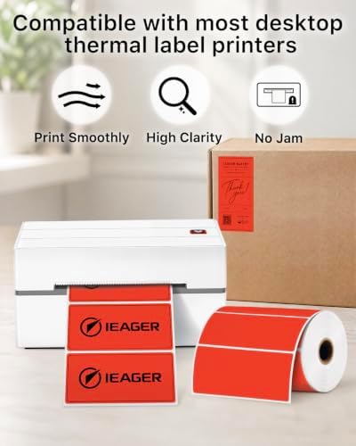 iEager 4x2 Inch Thermal Labels, Red Durable Thermal Printer Stickers - Image 5