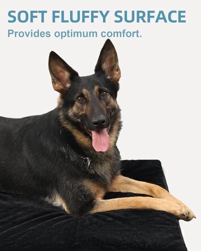 KSIIA Orthopedic Dog Bed for Large Dogs with Waterproof Lining, Black,41x27 - Image 3