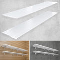 4-Pack 1.5x4ft Heavy Duty Garage Wall Shelving, 1000 lbs Load Capacity, Garage Shelving Wall Mounted, Storage Rack with Hooks, White by Yifro