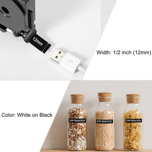 TZe-335 Replacement for Brother P Touch Label Maker Tape White on Black - Image 3