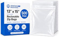 13” X 15” (500 Count) 2 Mil Clear Reclosable Zip Plastic Poly Bags by SpartanIndustrial
