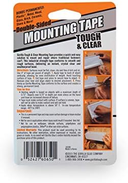 Gorilla Tough & Clear; Double Sided Mounting Tape; Weatherproof; 1" x 60"; Clear; (Pack of 5) - Image 2