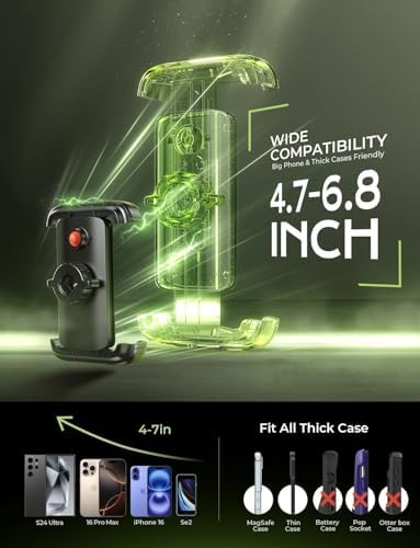 LISEN Bike Phone Holder, [Super Easy Install] Motorcycle Phone Mount Ebike Accessories Bicycle Handlebar Holder Mount Gifts for Adults Kids Men MountainMiniBikeScooter GearAccessories Black for 2 Pack - Image 3