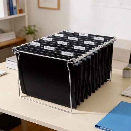 SUNEE 25 Pack Hanging File Folders, Black Folders, Hanging File Folders Letter Size with 1/5-cut Tabs, Stay Organized for Your Home and Office Bulk File and Documents - Image 6