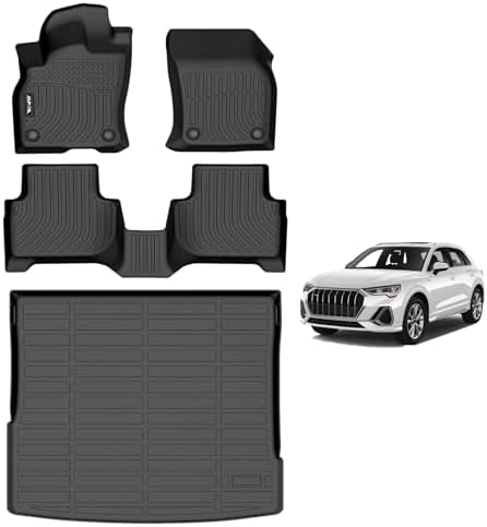 AIPOIL® Custom Fit Floor Mats & Cargo Liner for 2019-2025 Audi Q3, All-Weather Protection Waterproof Non-Slip Stain-Resistant Durable TPE Liners with High Edge & Easy Installation by AIPOIL