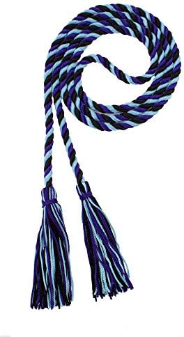 Tassel Depot Graduation Honor Cord - Black/Purple/Light Blue - Every School Color Available - Made In Usa by TasselDepot