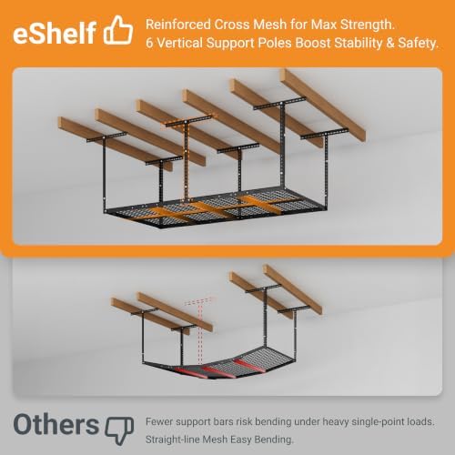 4x8ft Overhead Ceiling Garage Storage Rack, 750LBS Capacity, Black - Image 6