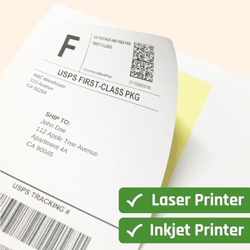 Half Sheet Labels for Printer, White Shipping Mailing Stickers - 60 Pieces - Image 4