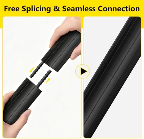 Eapele Floor Cord Cover 6.5ft Cord Covers for Wires on Floor, Linkable Heavy Duty Extension Cord Cover, Rubber Floor Cable Cover, Prevent Trip Hazard for Sidewalk Home Office Outdoor or Indoor - Image 2