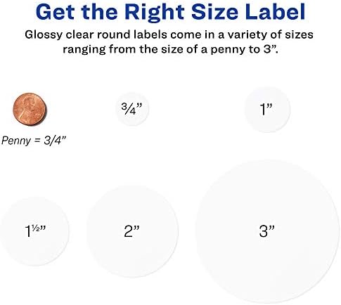 AVERY Printable Round Labels, 2" Diameter, Clear | Glossy | Sure Feed Technology | 120 Labels | Pack of 5 - Image 7
